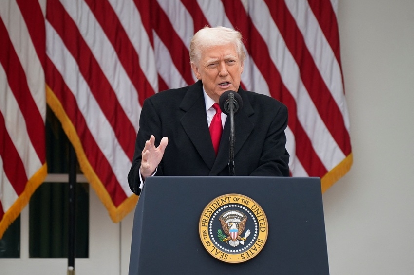 Tổng thống Mỹ Donald Trump phát biểu tại Nhà Trắng. Ảnh: Reuters