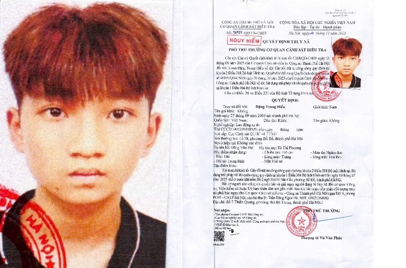 Quyết định truy nã Đặng Trung Hiếu