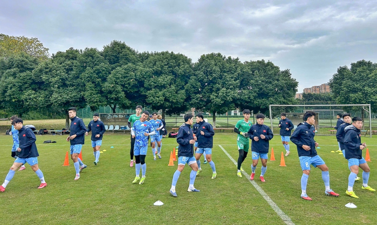 U22 Việt Nam trở lại sân tập, hướng tới trận đấu gặp U22 Hàn Quốc tại Panda Cup 2025. (Ảnh: VFF)