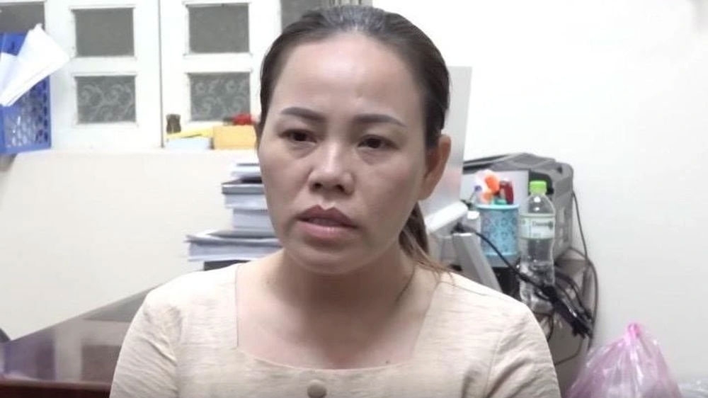 Nguyễn Thị Hồng Bích tại cơ quan điều tra (Ảnh: Công an tỉnh Đồng Nai)