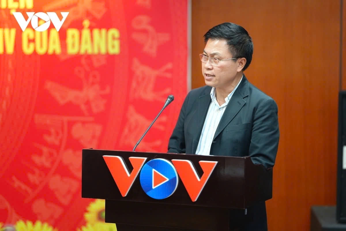 Ông Vũ Văn Huân, đại diện Hội Cựu chiến binh Đài TNVN phát biểu tại hội nghị.