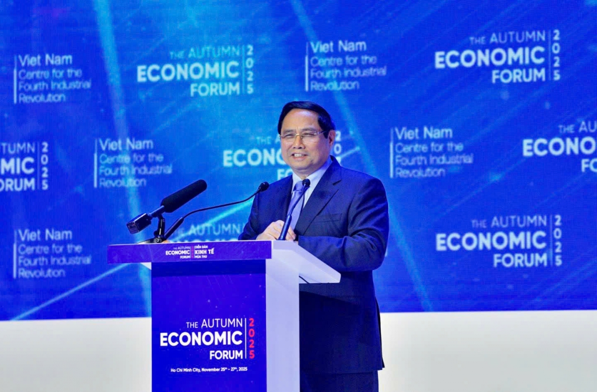 Thủ tướng Phạm Minh Chính phát biểu kết thúc phiên đối thoại chính sách cấp cao tại Diễn đàn Kinh tế mùa thu năm 2025
