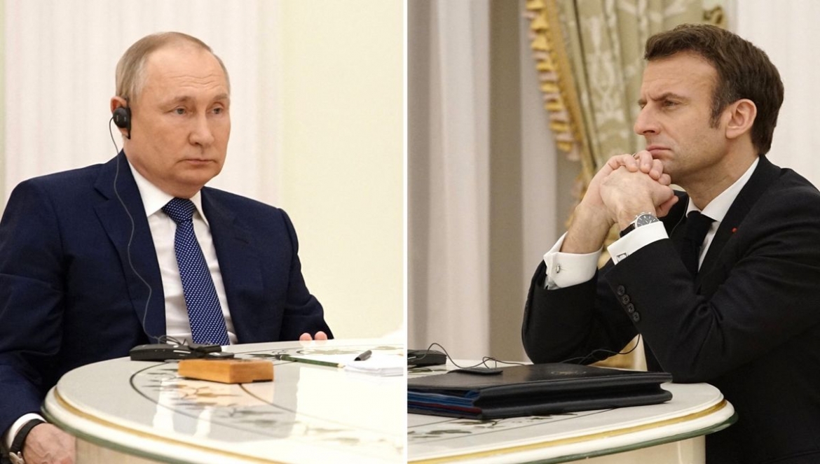 Điện Élysée cho biết Pháp hoan nghênh việc Tổng thống Nga Vladimir Putin bày tỏ khả năng sẵn sàng đối thoại với Tổng thống Pháp Emmanuel Macron về tình hình tại Ukraine. Ảnh: Radio France