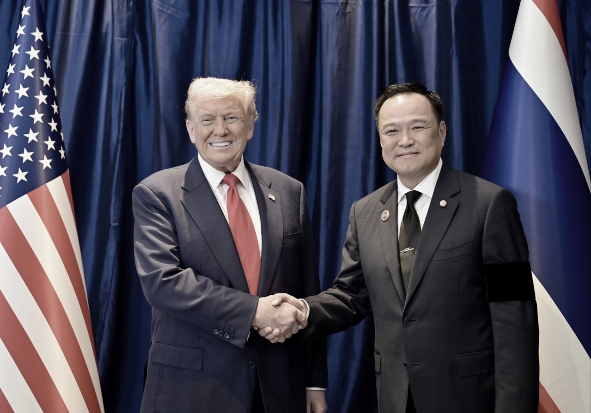 Tổng thống Mỹ Donald Trump và Thủ tướng Thái Lan Anutin Charnvirakul. Ảnh: Thai Enquirer