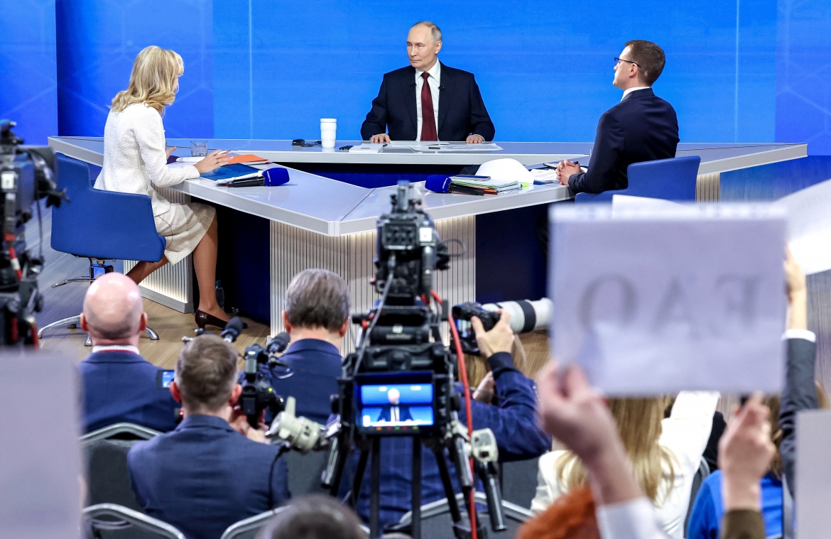 Họp báo cuối năm của Tổng thống Putin ngày 19/12. Ảnh: Reuters