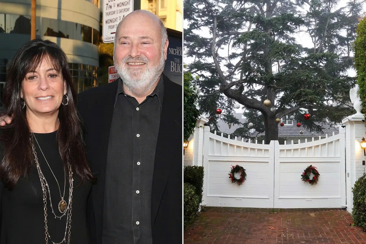 Rob Reiner và Michelle Singer tham dự buổi ra mắt phim "The Bucket List" vào ngày 16 tháng 12 năm 2007 tại Hollywood, California; Lối vào nhà riêng của Rob Reiner vào ngày 15 tháng 12 năm 2025 tại khu Brentwood, Los Angeles, California.