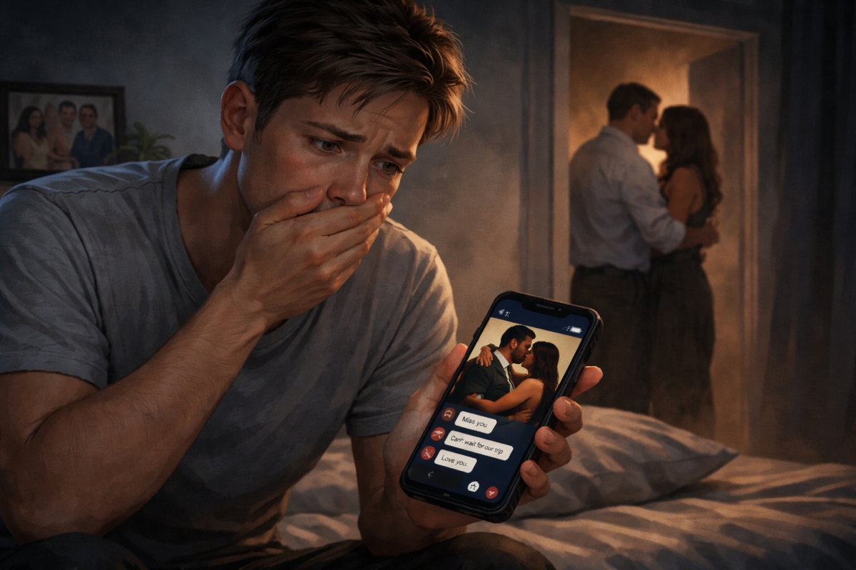 Tôi không cố tình xem trộm, nhưng khi màn hình sáng lên, những tin nhắn hiện ra khiến tôi chết lặng. (ảnh minh họa: AI)