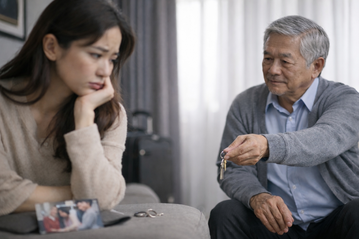 Sự tử tế của ông đã giúp mẹ con tôi mạnh mẽ để làm lại, dù trong lòng vẫn có nhiều tổn thương. (Ảnh minh hoạ: AI)