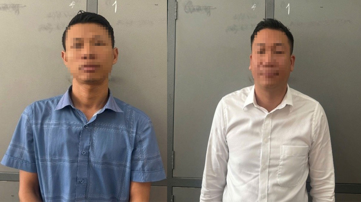 Kiên và Học bị công an bắt giữ 