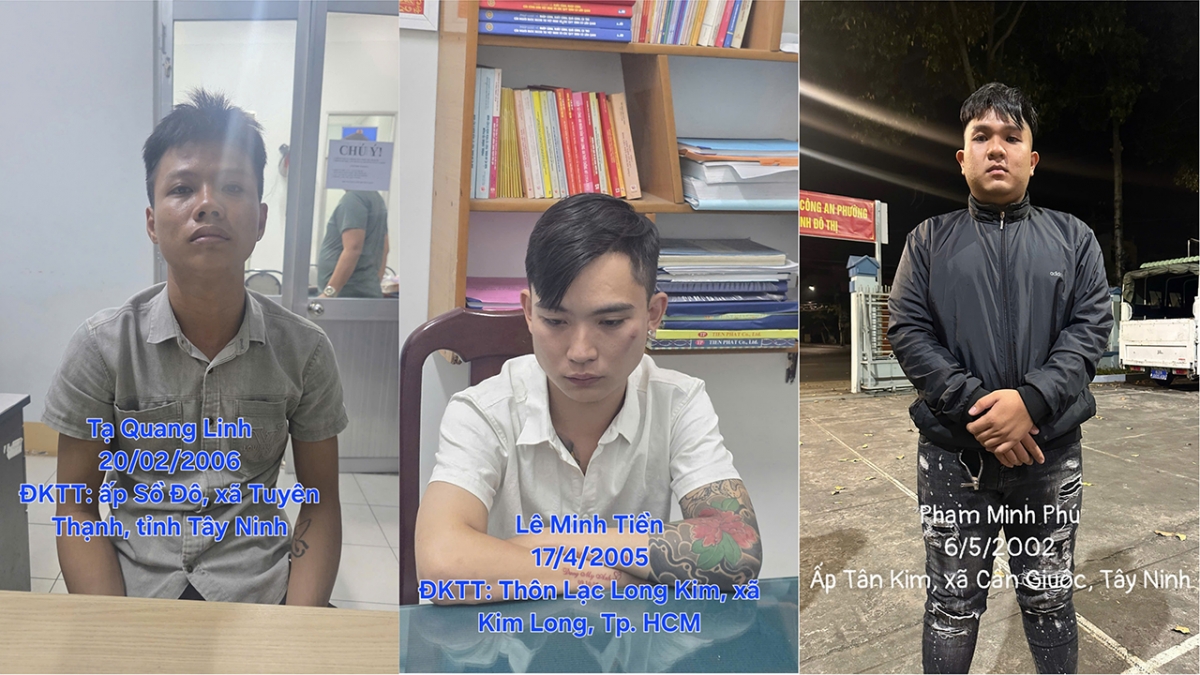 Qua truy xét, Công an tỉnh Tây Ninh bắt nhanh 3 đối tượng gây án.(Ảnh: MĐ)