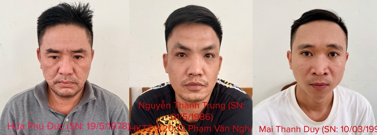 Các đối tượng Đức, Trung và Duy (từ trái qua)