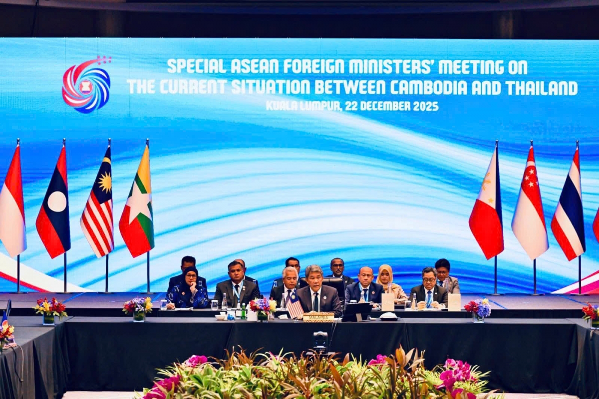 Hội nghị Bộ trưởng Ngoại giao ASEAN đặc biệt về tình hình Thái Lan - Campuchia diễn ra hôm 22/12/2025. Ảnh: Bernama