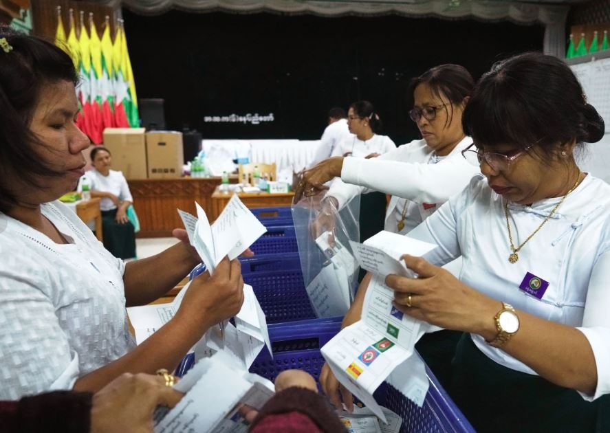 Bầu cử Myanmar. Ảnh: AP