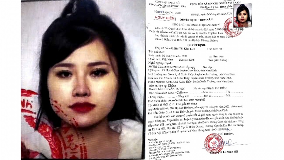 Đối tượng Bùi Thị Kim Liên và quyết định truy nã của Công an Hà Nội