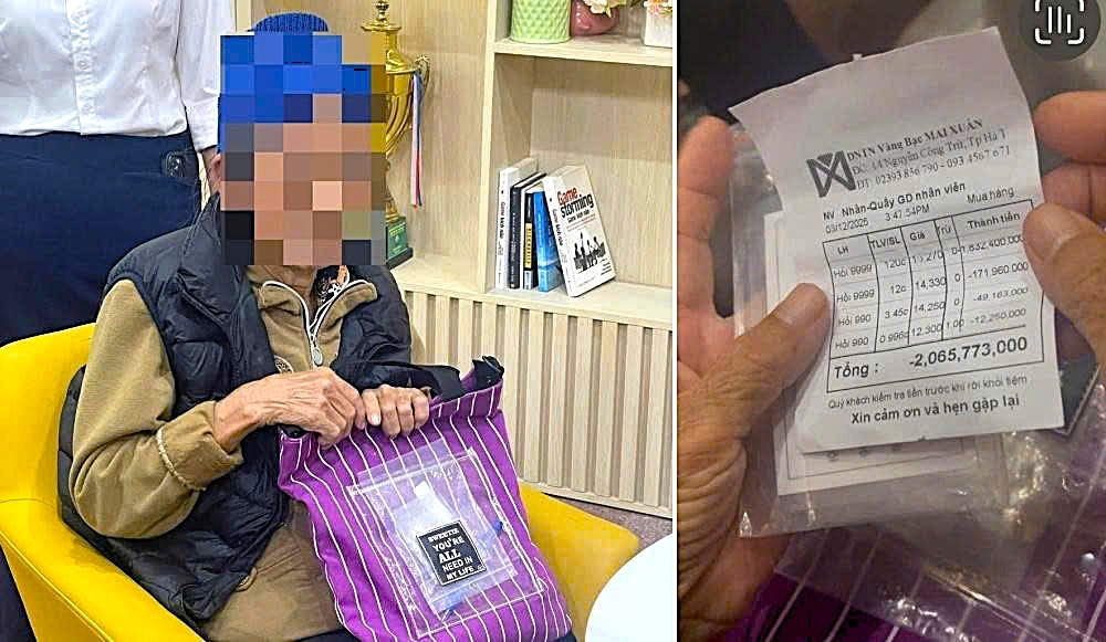 Khi được cán bộ Công an phân tích rõ thủ đoạn của tội phạm cụ bà mới đồng ý dừng giao dịch chuyển khoản. (Ảnh: Công an Hà Tĩnh).