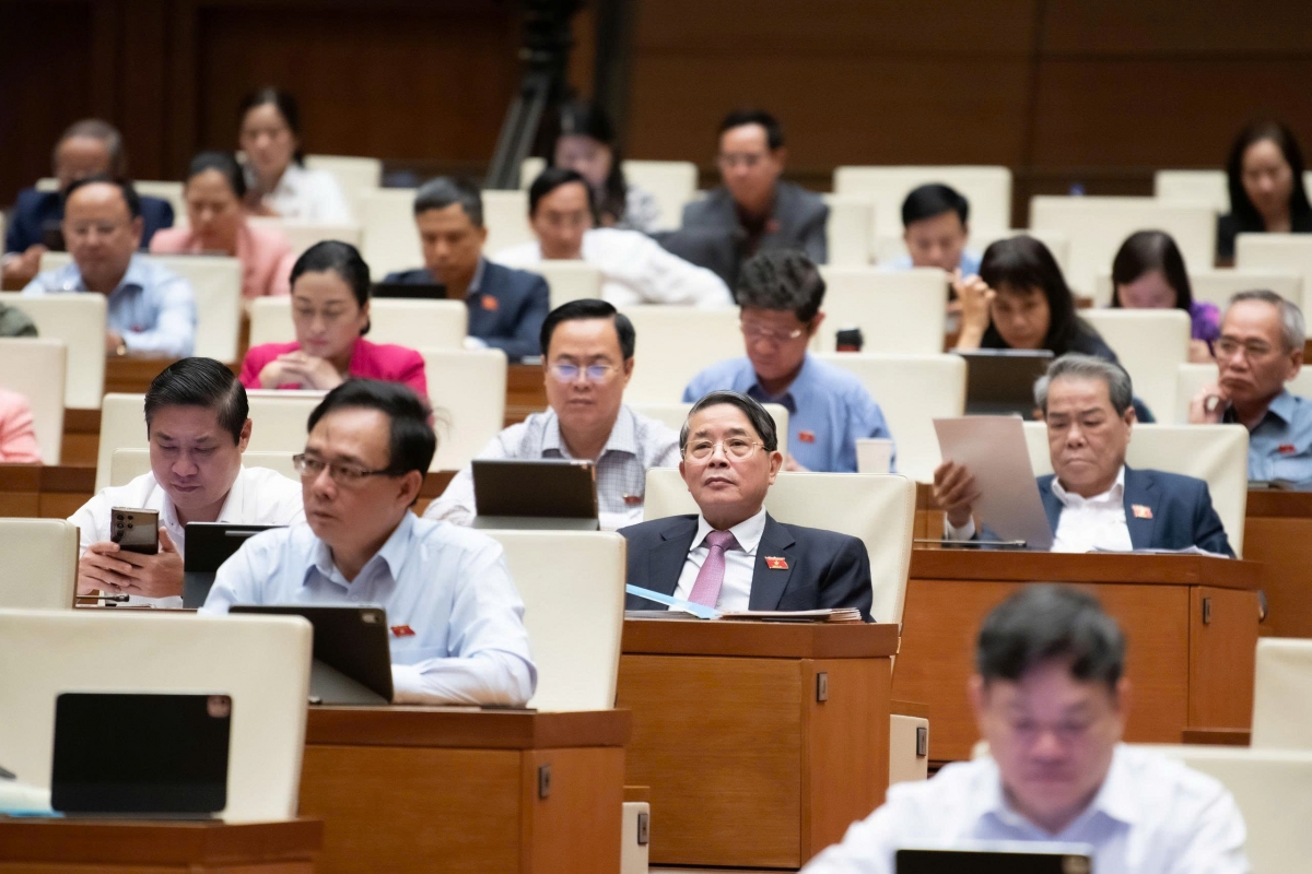 ĐBQH tham gia biểu quyết luật tại hội trường ngày 10/12/2025. Ảnh Quốc hội 