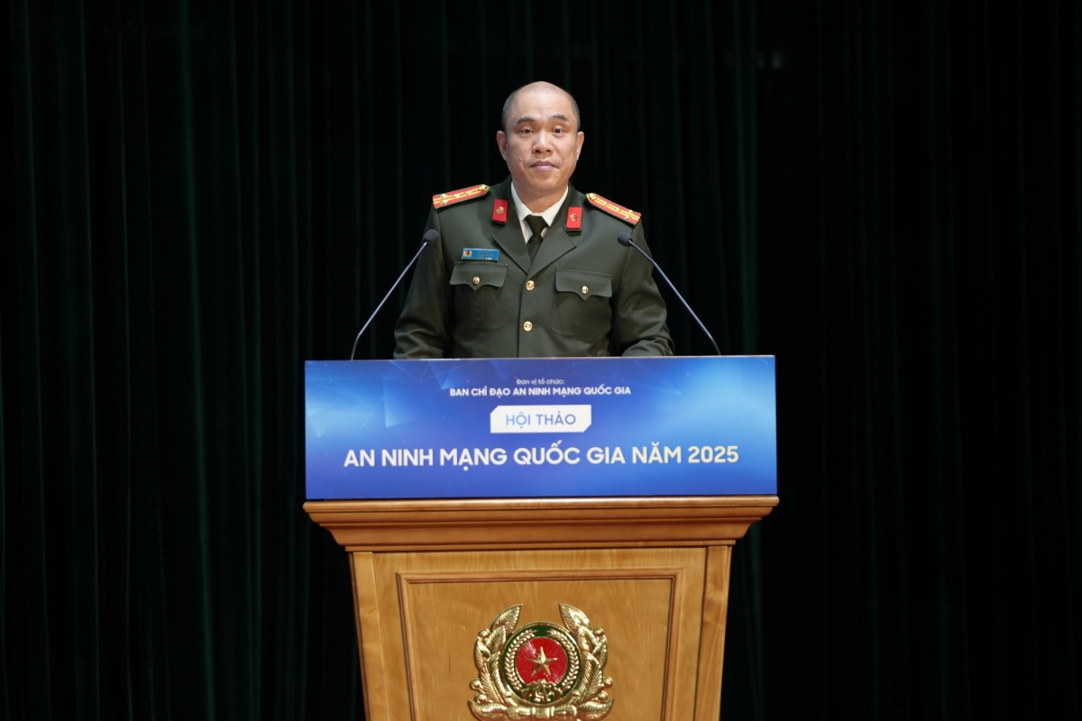 Đại tá Hà Văn Bắc, Phó Cục trưởng Cục An ninh mạng và phòng, chống tội phạm sử dụng công nghệ cao phát biểu tại sự kiện (Ảnh: NCA)