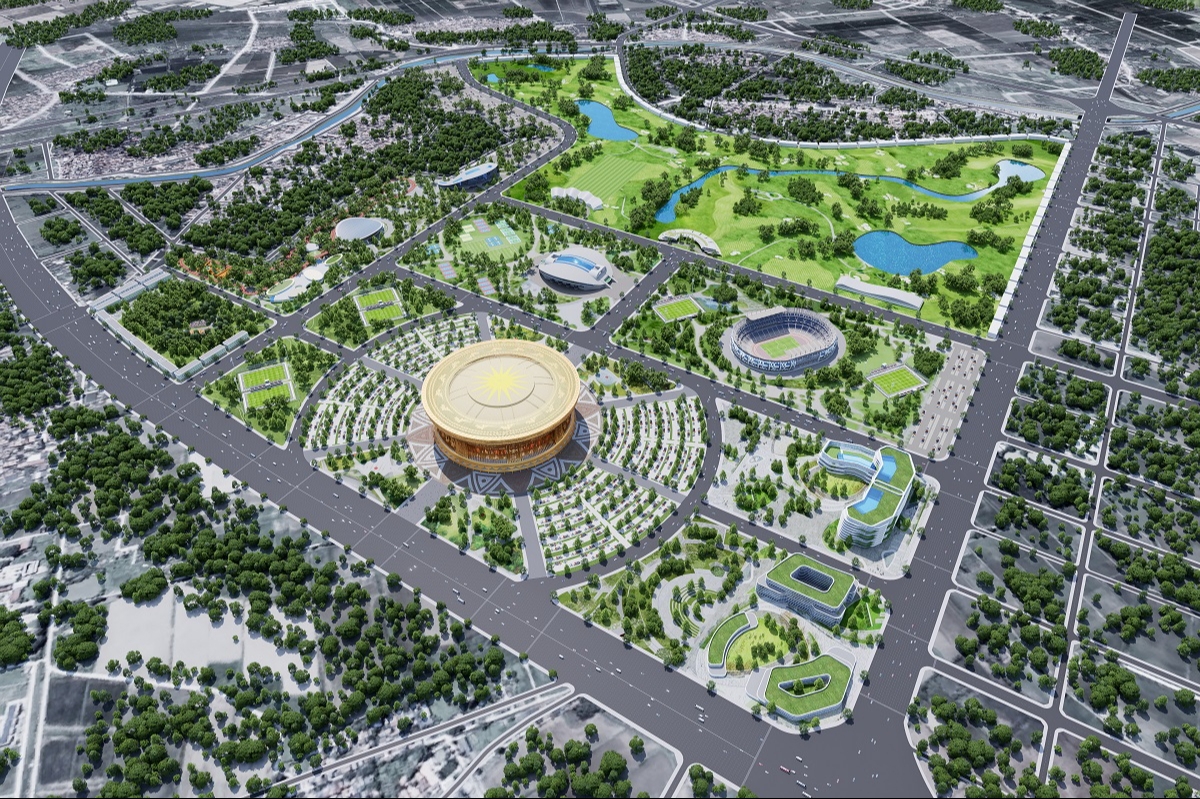 Điểm nhấn của Dự án Khu đô thị thể thao Olympic là Sân vận động Trống Đồng với sức chứa lên đến 135.000 chỗ ngồi.