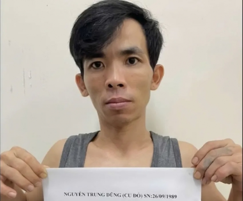 Đối tượng Nguyễn Trung Dũng tại Cơ quan Công an.