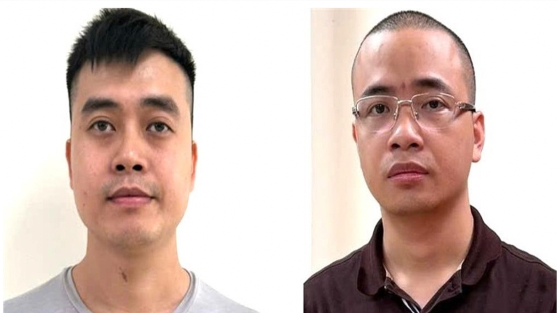 Bị can Hoàng Quang Thịnh và bị can Nguyễn Văn Minh. Ảnh: Bộ Công an