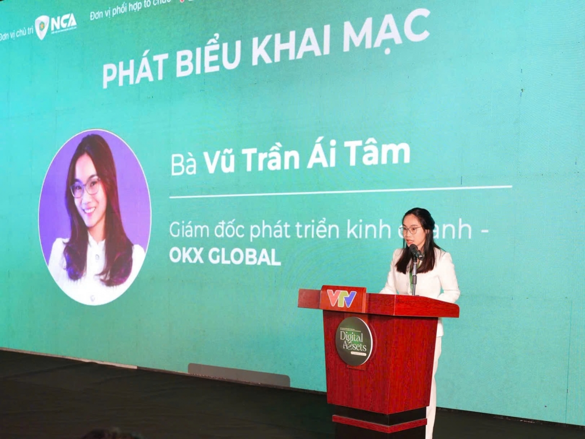Bà Vũ Trần Ái Tâm, Giám đốc phát triển kinh doanh OKX Global (Ảnh: NCA)