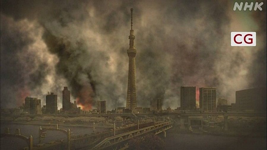 Hình ảnh minh họa cho kịch bản thảm họa mới của Nhật Bản. Nguồn: NHK.