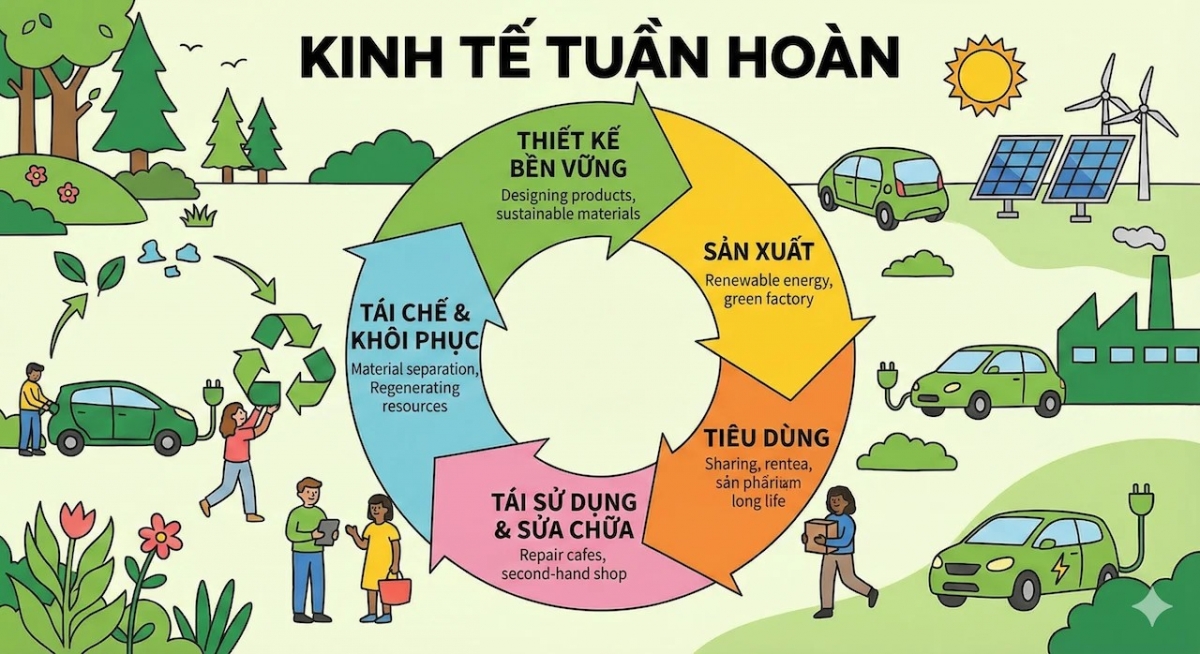 Việc chuyển mình sang mô hình kinh tế tuyến tính sang mô hình kinh tế tuần hoàn đòi hỏi những bước đi chiến lược