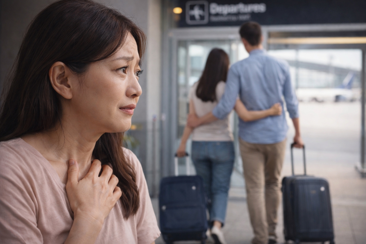 Niềm vui ấy của con lại kéo theo nỗi bất an trong tôi vì sợ con ra nước ngoài theo chồng (ảnh minh hoạ: AI)