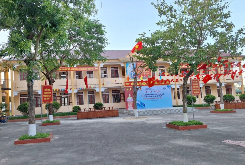 Trường THCS Minh Lạc, nơi em N.K.M. theo học (ảnh: SK&amp;ĐS)