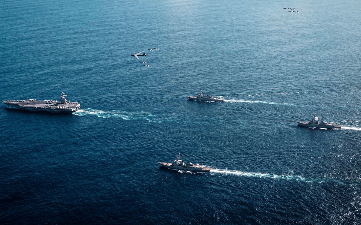 Nhóm tác chiến tàu sân bay Mỹ Gerald R. Ford đã được triển khai tới vùng biển Caribe. Ảnh: Hải quân Mỹ.