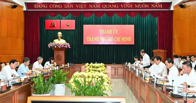 Phiên họp thứ 12 của Ban Chỉ đạo phòng, chống tham nhũng, lãng phí, tiêu cực TP.HCM. (Ảnh: Việt Dũng/SGGP)