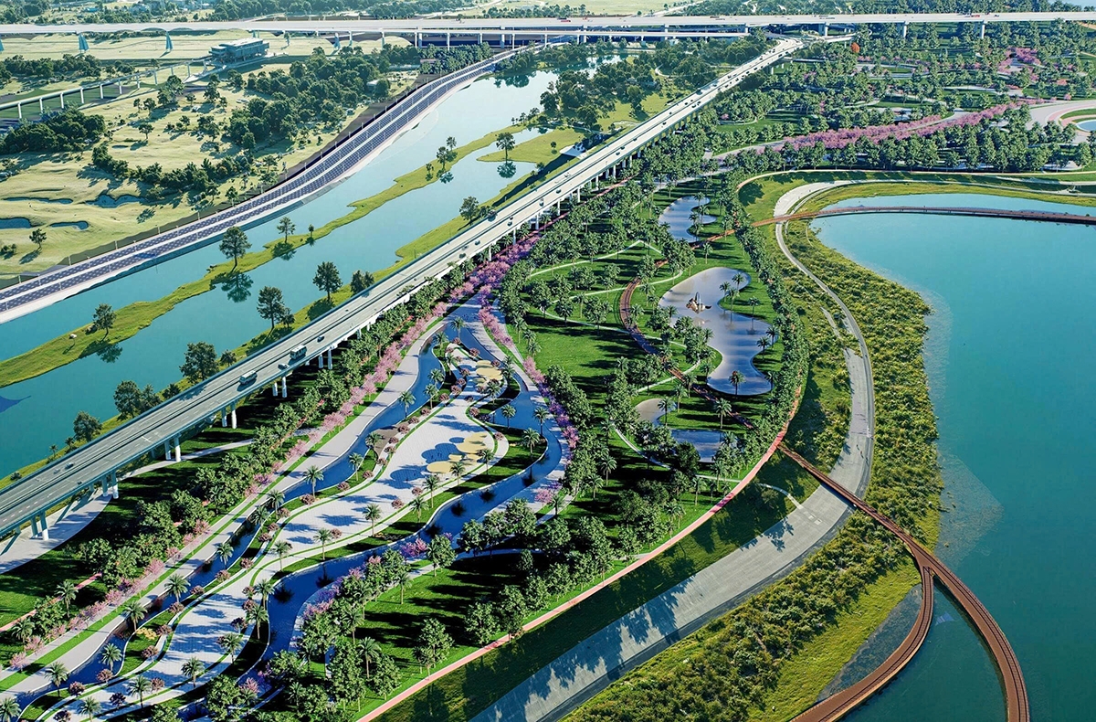 Phối cảnh đại lộ trục cảnh quan sông Hồng