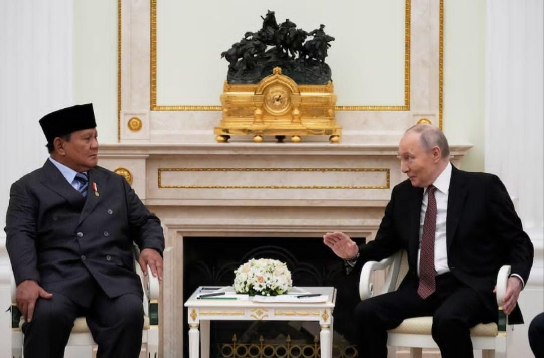 Tổng thống Nga Vladimir Putin và Tổng thống Indonesia Prabowo Subianto tại cuộc hội đàm