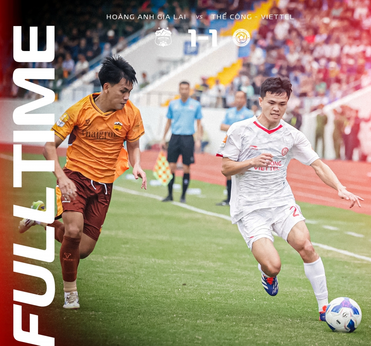 HAGL và Thể Công Viettel hòa nhau 1-1.