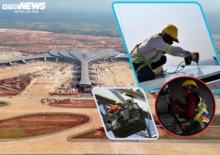 Công tác thi công tại nhà ga hành khách sân bay Long Thành diễn ra khẩn trương để đảm bảo tiến độ dự án, sẵn sàng đón chuyến bay đầu tiên vào ngày 19/12.