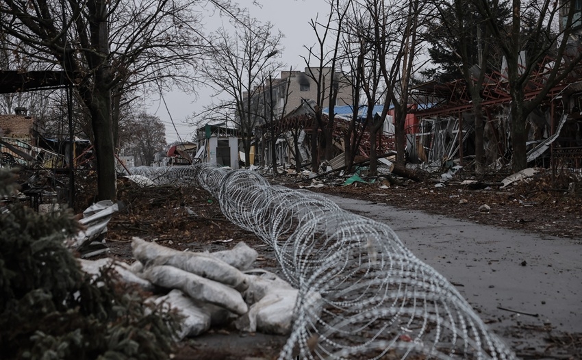 Thị trấn Kostyantynivka sau khi diễn ra các trận chiến ác liệt với quân đội Nga ở vùng Donetsk, Ukraine. Ảnh: AP