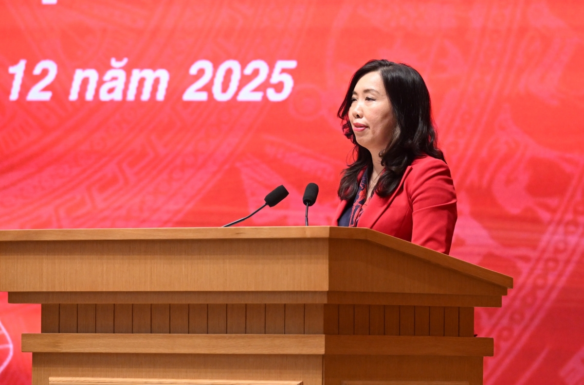 Thứ trưởng Bộ Ngoại giao Lê Thị Thu Hằng phát biểu tại hội nghị