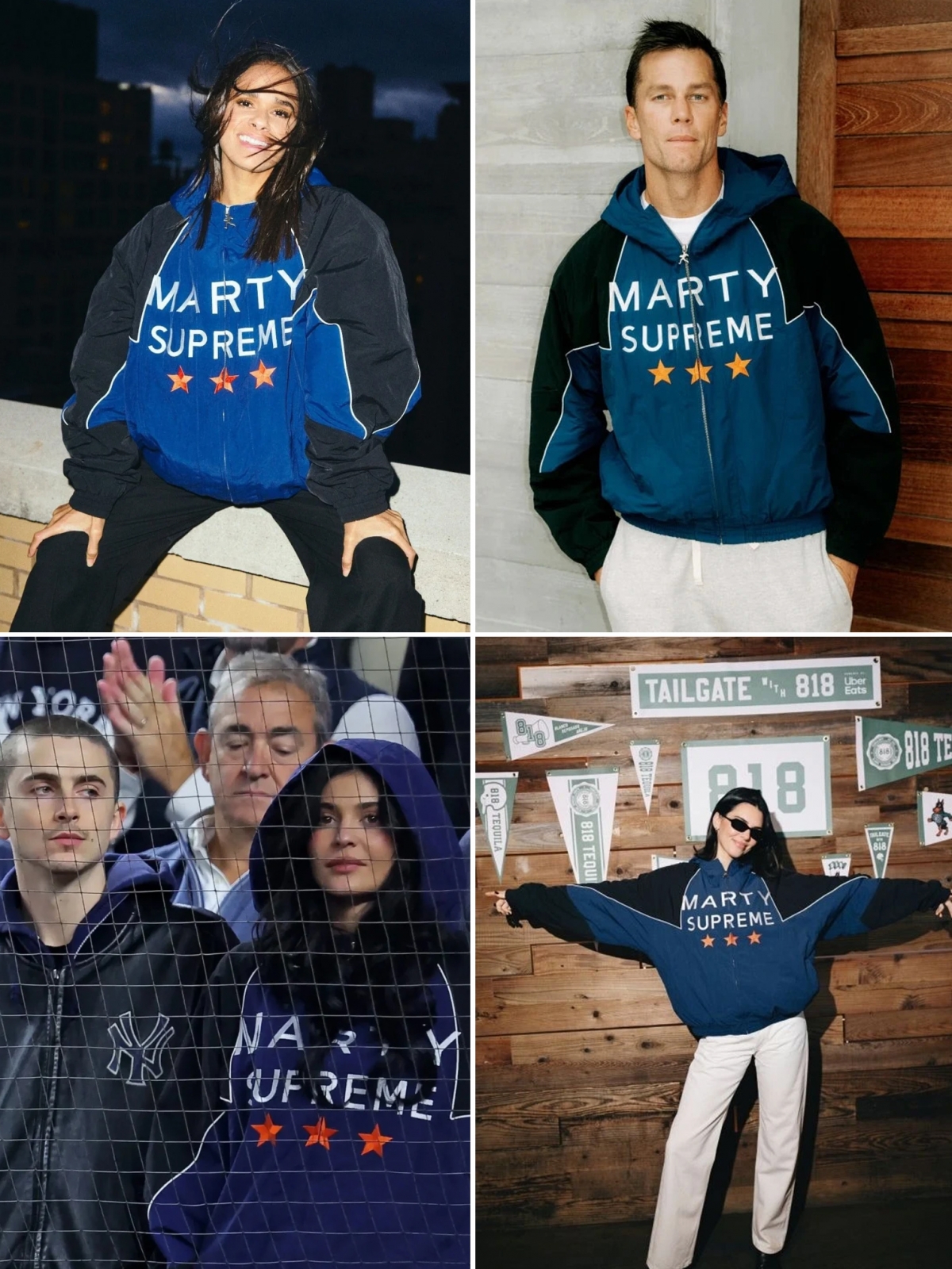 Nhiều ngôi sao Hollywood đồng loạt diện áo khoác gió Marty Supreme, biến món phụ kiện theo phim này thành trào lưu toàn cầu. (Ảnh: Instagram)