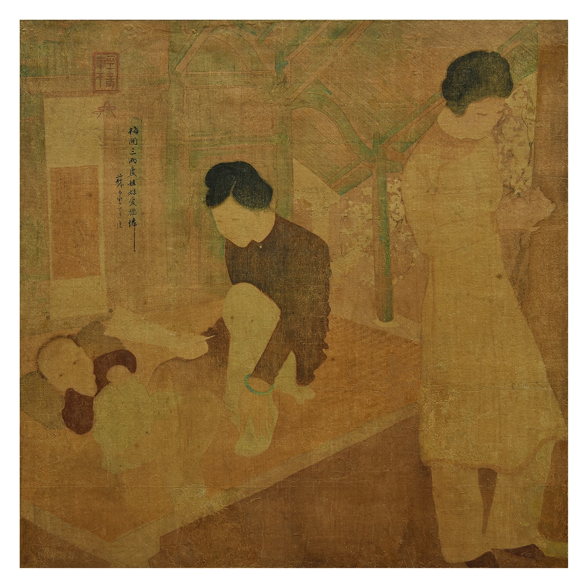 Tại không gian trưng bày chuyên đề đặc biệt, riêng về liệt sĩ, họa sĩ Tô Ngọc Vân, công chúng lần đầu được tiếp cận Bảo vật quốc gia, bức tranh lụa “Hai thiếu nữ và em bé” được họa sĩ sáng tác năm 1944.