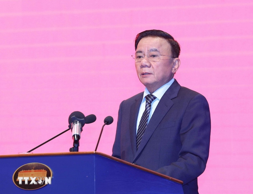 Thường trực Ban Bí thư Trần Cẩm Tú phát biểu. (Ảnh: TTXVN)