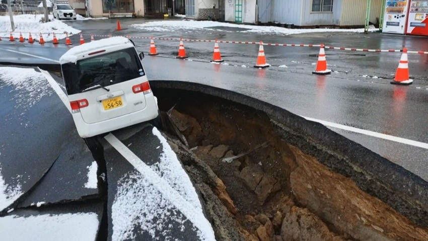 Trận động đất đêm 8/12 đã khiến 35 người bị thương và gây thiệt hại về cơ sở vật chất cho nhiều địa phương của Nhật Bản. Nguồn: Asahi