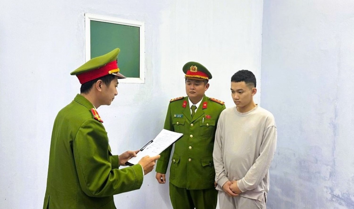 Võ Ngọc Hoàng bị bắt tạm giam. (Ảnh: Công an Quảng Trị)