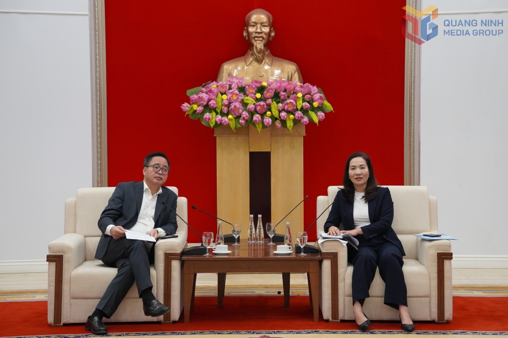 Phó Chủ tịch UBND tỉnh Quảng Ninh Nguyễn Thị Hạnh phát biểu tại buổi làm việc