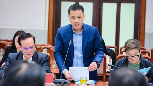 Ông Đậu Anh Tuấn, Phó Tổng thư ký VCCI phát biểu tại hội thảo. Ảnh: Hoài Nam