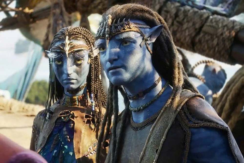 Neytiri (Zoe Saldana) và Jake (Sam Worthington) trong Avatar 3: Fire and Ash. Ảnh: 20th Century Studios