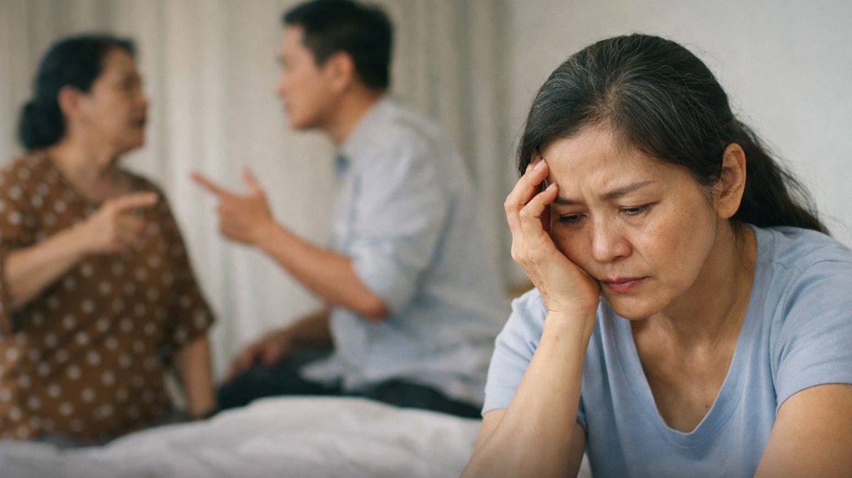 Khi biết tôi tỏ rõ quan điểm không sinh thêm con, không khí gia đình trở nên căng thẳng (ảnh minh họa: AI)