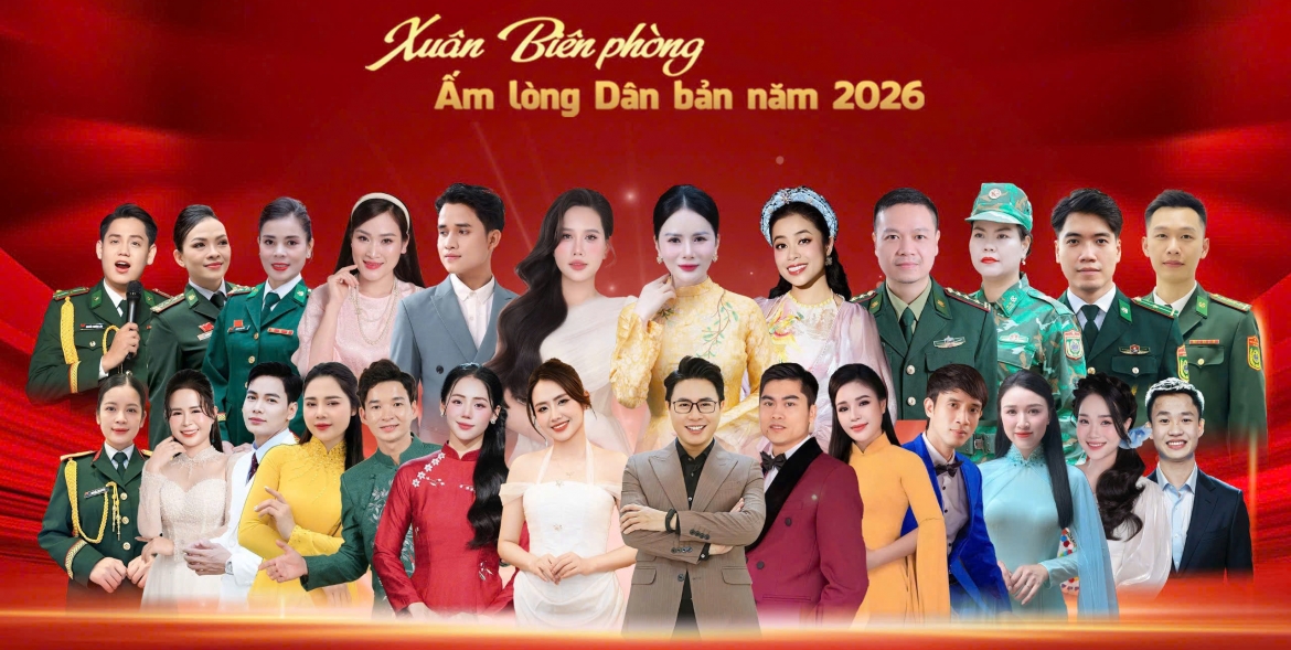 Các nghệ sĩ tham gia chương trình “Xuân biên phòng ấm lòng dân bản” năm 2026