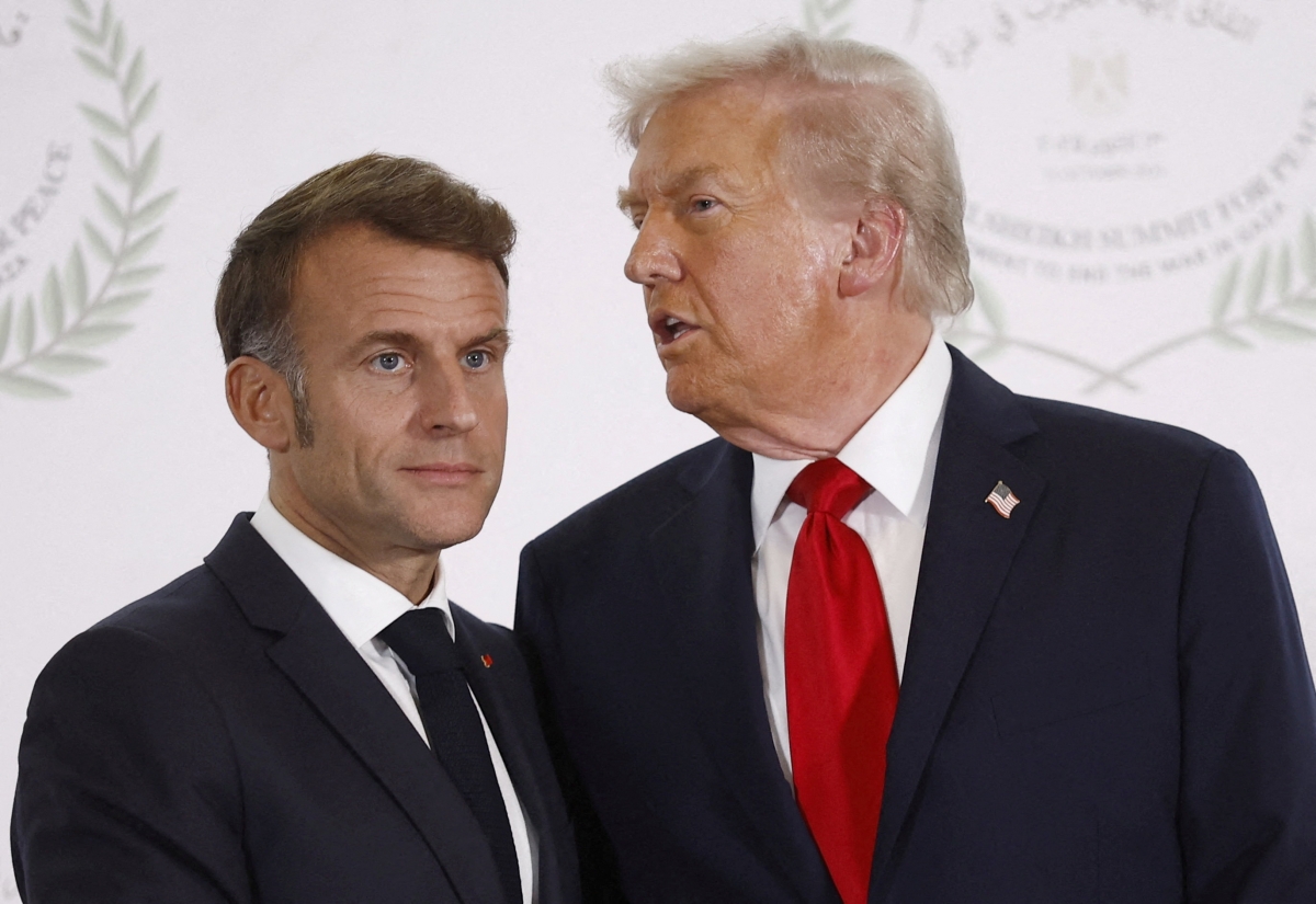 Tổng thống Pháp Emmanuel Macron và Tổng thống Mỹ Donald Trump. Ảnh: Reuters