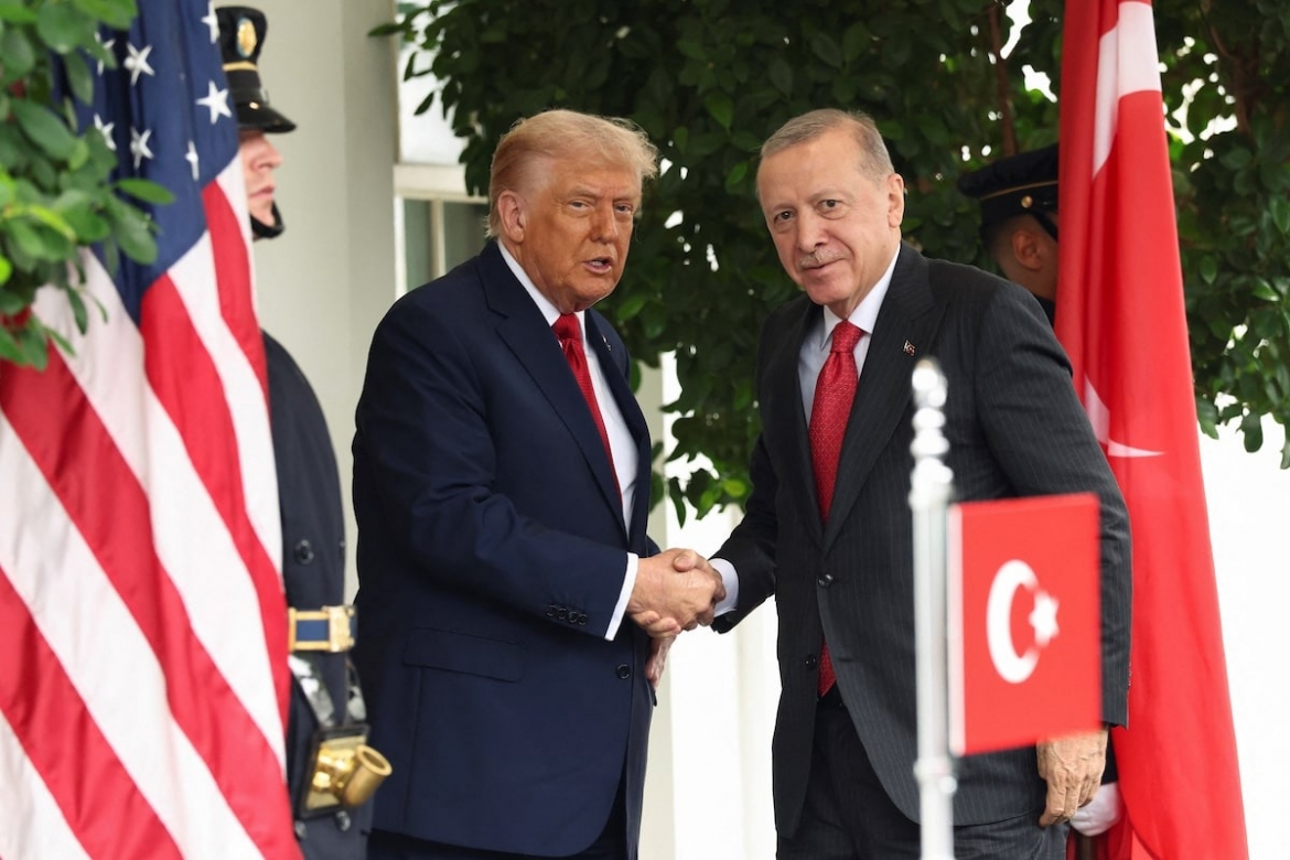Tổng thống Mỹ Donald Trump và Tổng thống Thổ Nhĩ Kỳ Recep Tayyip Erdogan gặp nhau tại Mỹ vào tháng 9/2025. Nguồn: Reuters