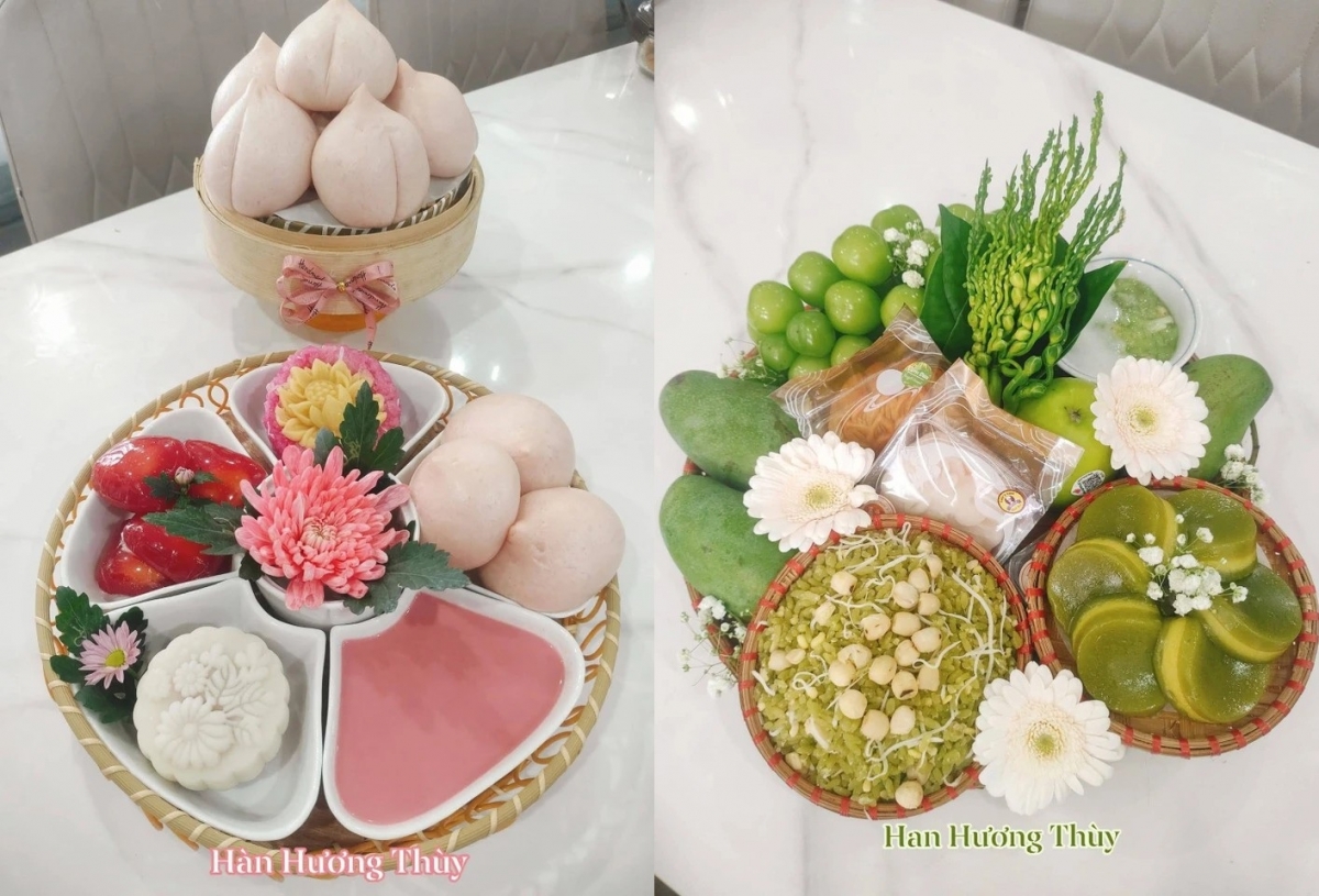 Hiện nay, ngoài việc làm bánh handmade hằng ngày, chị Thủy còn chuẩn bị mâm cơm chay, mâm lễ cúng và trang trí oản thờ cho những người hữu duyên vào các dịp lễ. Với chị, đó không đơn thuần là công việc mưu sinh mà còn là cách gieo những “duyên lành” rất nhỏ qua từng món ăn, từng mâm lễ.
